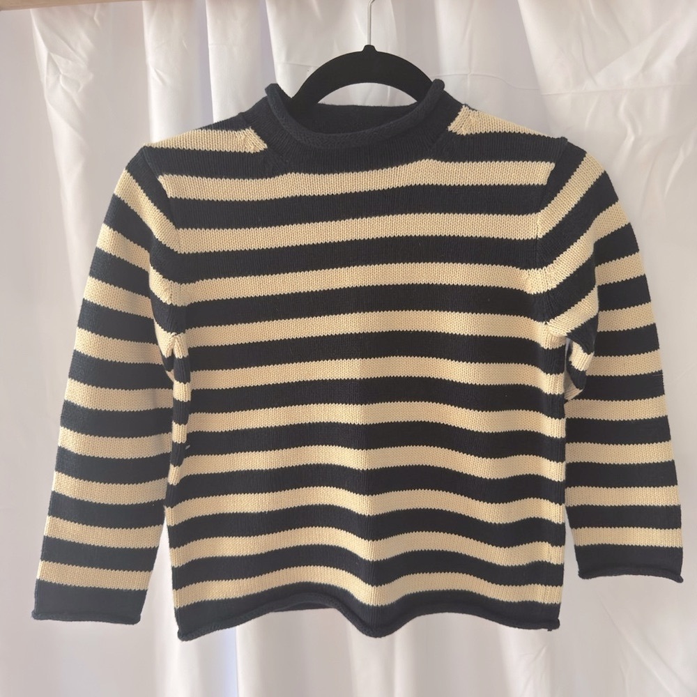 J. Crew Kids Blue and Cream Striped Sweater